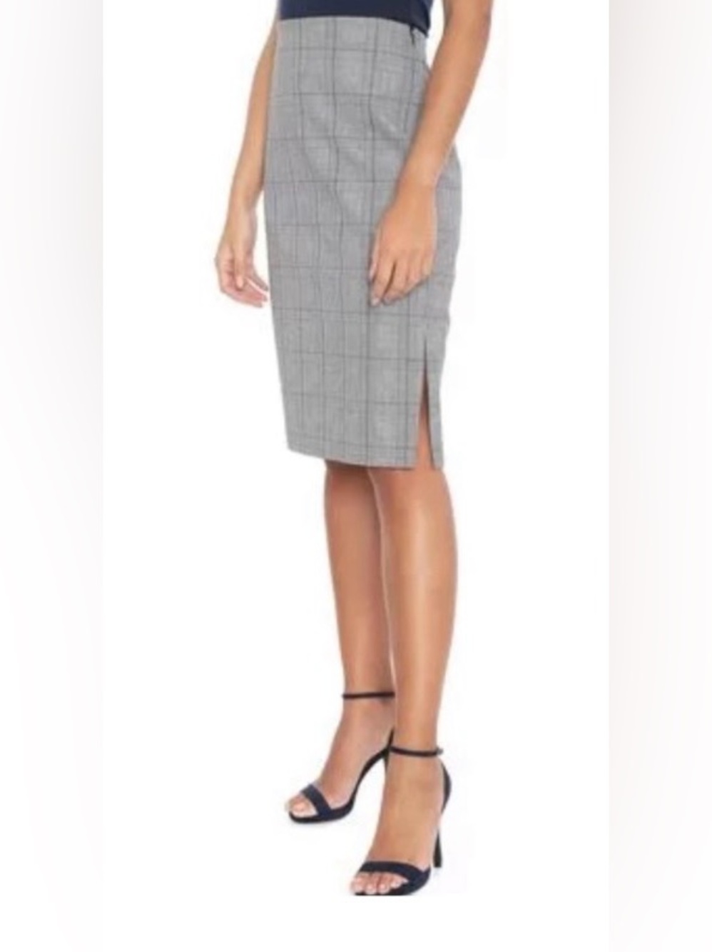 Banana Republic Plaid Pencil Skirt in Gray Size 4